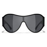 Chanel - Shield Sunglasses - Black Gray - Chanel Eyewear