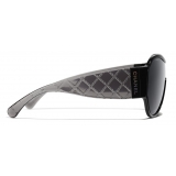 Chanel - Occhiali da Sole a Maschera - Nero Grigio - Chanel Eyewear