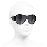 Chanel - Occhiali da Sole a Maschera - Nero Grigio - Chanel Eyewear