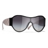 Chanel - Occhiali da Sole a Maschera - Nero Grigio - Chanel Eyewear