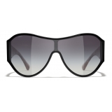 Chanel - Shield Sunglasses - Black Gray - Chanel Eyewear