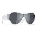 Chanel - Occhiali da Sole a Maschera - Bianco Grigio - Chanel Eyewear