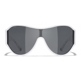 Chanel - Occhiali da Sole a Maschera - Bianco Grigio - Chanel Eyewear