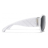 Chanel - Occhiali da Sole a Maschera - Bianco Grigio - Chanel Eyewear