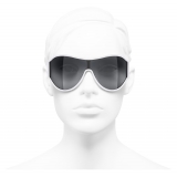 Chanel - Occhiali da Sole a Maschera - Bianco Grigio - Chanel Eyewear