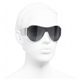 Chanel - Occhiali da Sole a Maschera - Bianco Grigio - Chanel Eyewear