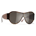 Chanel - Shield Sunglasses - Dark Tortoise Brown - Chanel Eyewear