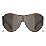 Chanel - Shield Sunglasses - Dark Tortoise Brown - Chanel Eyewear