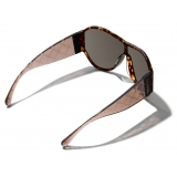 Chanel - Shield Sunglasses - Dark Tortoise Brown - Chanel Eyewear