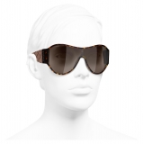 Chanel - Shield Sunglasses - Dark Tortoise Brown - Chanel Eyewear