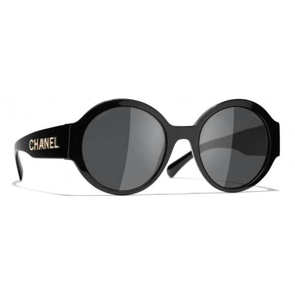 Chanel - Occhiali Rotondi da Sole - Nero Grigio - Chanel Eyewear