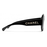 Chanel - Occhiali Rotondi da Sole - Nero Grigio - Chanel Eyewear