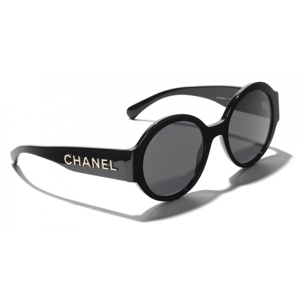 Chanel Round Sunglasses Black Gray Chanel Eyewear Avvenice