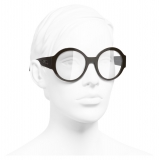 Chanel - Occhiali Rotondi da Sole - Marrone Trasparente - Chanel Eyewear