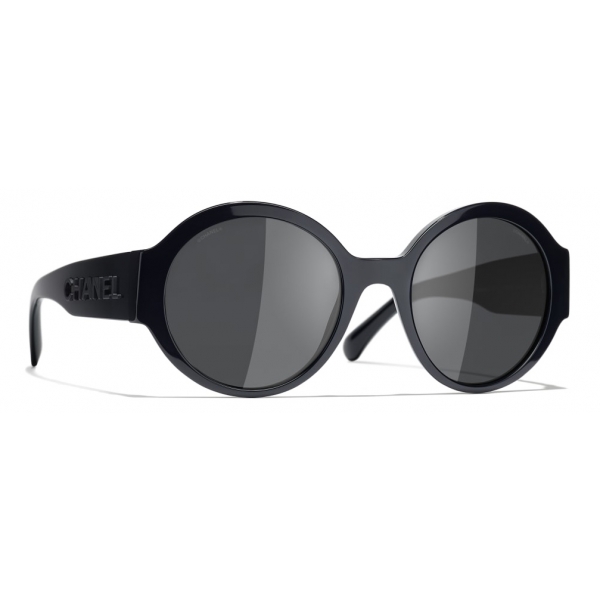 Chanel - Round Sunglasses - Dark Blue Gray - Chanel Eyewear