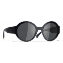 Chanel - Occhiali Rotondi da Sole - Blu Scuro Grigio - Chanel Eyewear