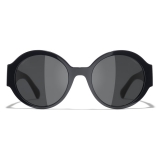 Chanel - Occhiali Rotondi da Sole - Blu Scuro Grigio - Chanel Eyewear