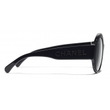 Chanel - Occhiali Rotondi da Sole - Blu Scuro Grigio - Chanel Eyewear