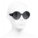 Chanel - Occhiali Rotondi da Sole - Blu Scuro Grigio - Chanel Eyewear