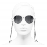 Chanel - Occhiali Modello Pantos da Sole - Argento Grigio Scuro - Chanel Eyewear