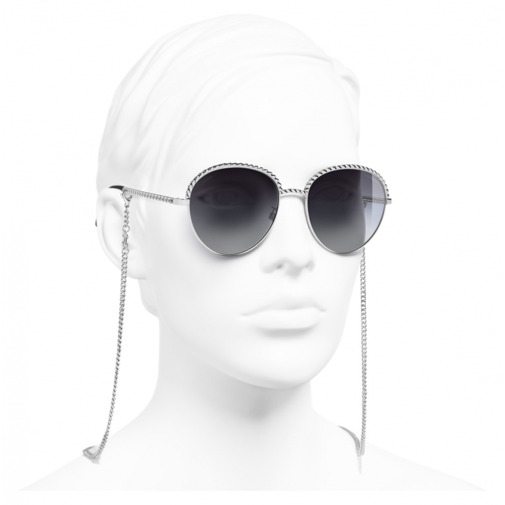 Chanel - Pantos Sunglasses - Dark Silver Brown - Chanel Eyewear