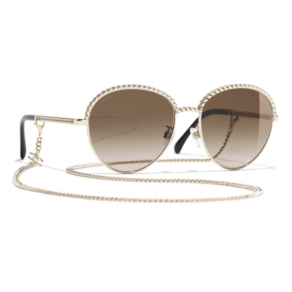 Chanel - Occhiali Modello Pantos da Sole - Oro Marrone - Chanel Eyewear