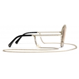 Chanel - Occhiali Modello Pantos da Sole - Oro Marrone - Chanel Eyewear