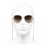 Chanel - Occhiali Modello Pantos da Sole - Oro Marrone - Chanel Eyewear