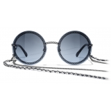 Chanel - Round Sunglasses - Dark Silver Blue - Chanel Eyewear