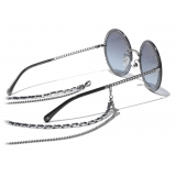 Chanel - Round Sunglasses - Dark Silver Blue - Chanel Eyewear