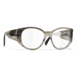 Chanel - Oval Sunglasses - Gray Transparent - Chanel Eyewear