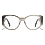 Chanel - Occhiali Ovali da Sole - Grigio Trasparente - Chanel Eyewear