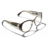Chanel - Oval Sunglasses - Gray Transparent - Chanel Eyewear