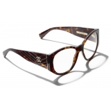 Chanel - Oval Sunglasses - Dark Tortoise Transparent - Chanel Eyewear