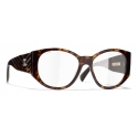Chanel - Oval Sunglasses - Dark Tortoise Transparent - Chanel Eyewear