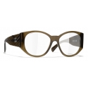 Chanel - Oval Sunglasses - Khaki Transparent - Chanel Eyewear