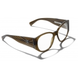 Chanel - Oval Sunglasses - Khaki Transparent - Chanel Eyewear
