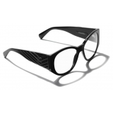 Chanel - Occhiali Ovali da Sole - Nero Trasparente - Chanel Eyewear