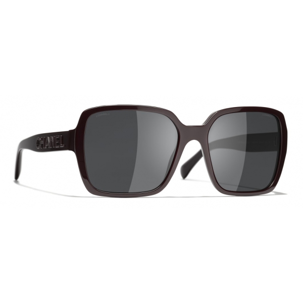 Chanel - Square Sunglasses - Dark Red Gray - Chanel Eyewear