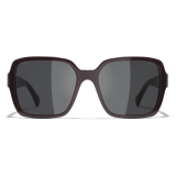 Chanel - Square Sunglasses - Dark Red Gray - Chanel Eyewear