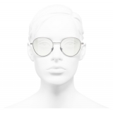 Chanel - Pantos Sunglasses - Silver Transparent - Chanel Eyewear