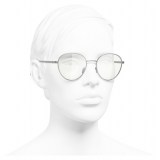 Chanel - Occhiali Modello Pantos da Sole - Argento Trasparente - Chanel Eyewear