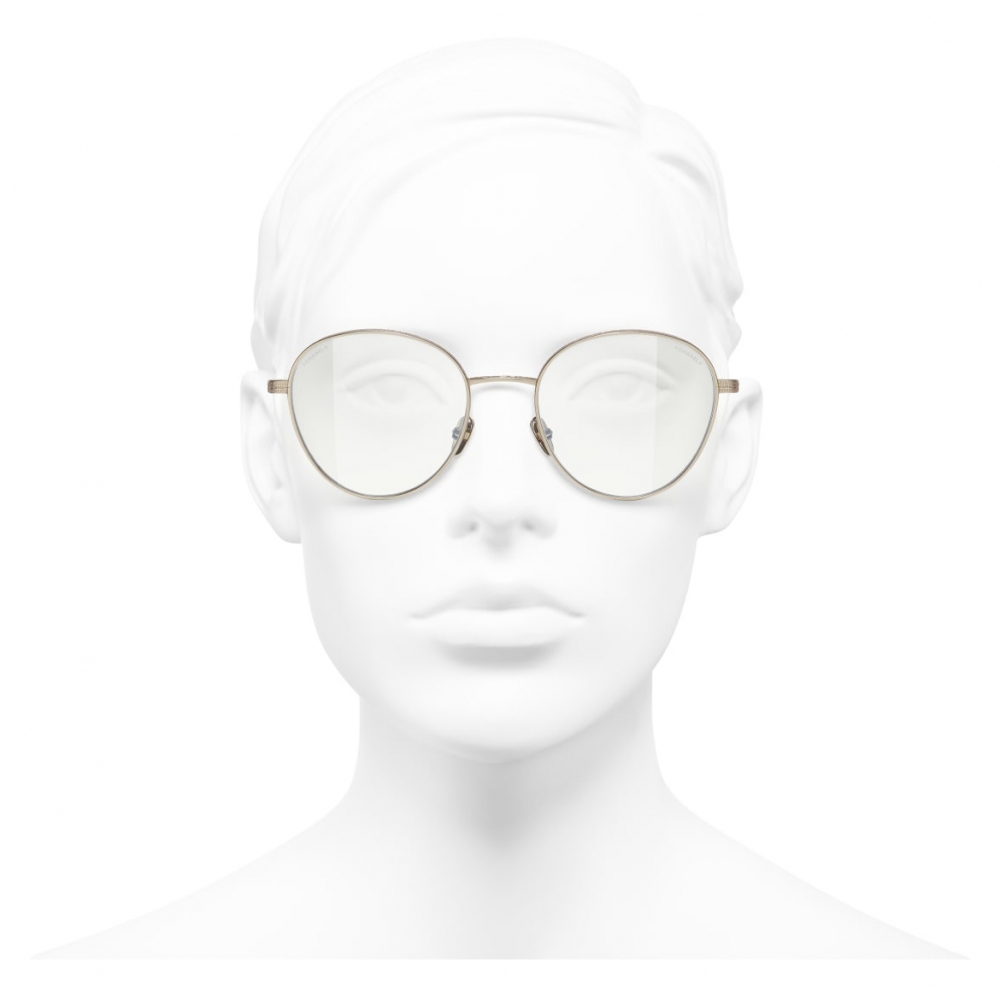 Chanel Round Eyeglasses - Metal, Gold - UV Protected - Women's Sunglasses - 2192 C395