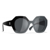 Chanel - Occhiali Rotondi da Sole - Nero Grigio - Chanel Eyewear