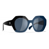 Chanel - Round Sunglasses - Black Blue - Chanel Eyewear