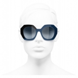 Chanel - Occhiali Rotondi da Sole - Nero Blu - Chanel Eyewear