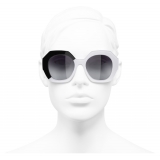 Chanel - Round Sunglasses - Black White Gray - Chanel Eyewear