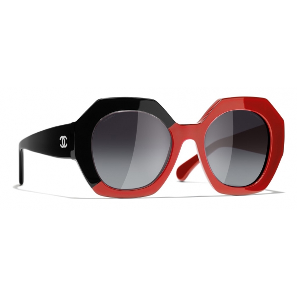 Chanel - Round Sunglasses - Black Coral Gray - Chanel Eyewear