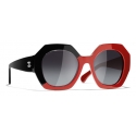 Chanel - Round Sunglasses - Black Coral Gray - Chanel Eyewear