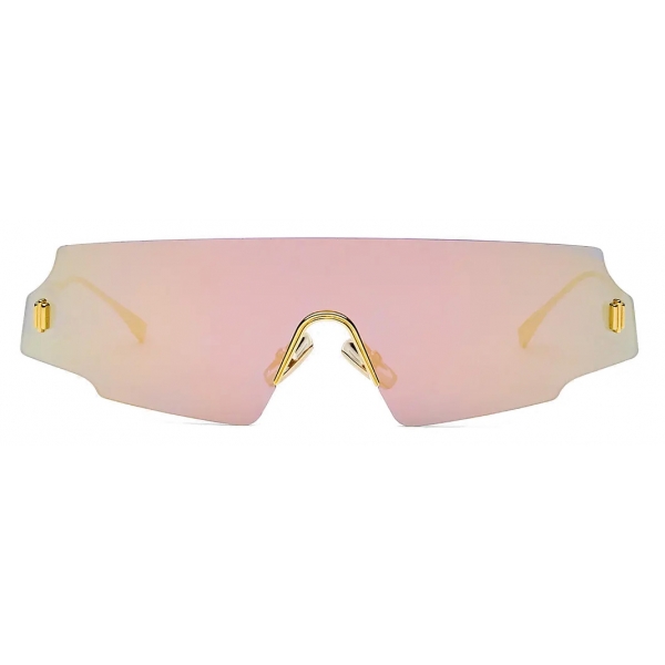 Fendi - Fendi Forceful - Shield Sunglasses - Rose Gold - Sunglasses - Fendi Eyewear